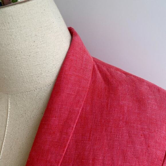 Smythe Classic Duchess Linen Blazer in Fuchsia sz 8 - Picture 5 of 12